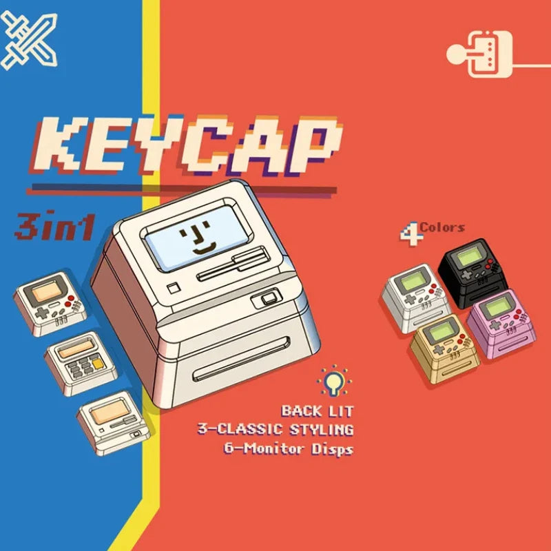 K-04 键盘键帽 3合1 适用于机械经典复古可爱透明键帽套装可爱按键个性键帽
