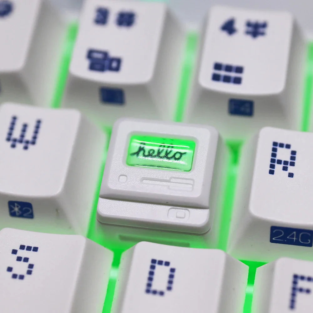 K-04 键盘键帽 3 合 1 替换机械键盘键帽 复古游戏机键帽 可爱透明键帽套装