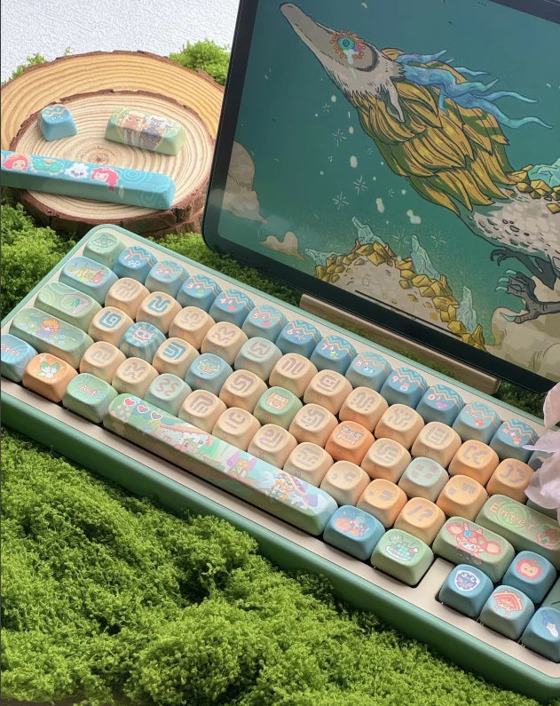 Kingdom Tears Keycaps Legend of Zeldas Key Caps PBT Custom Cherry Amilo IKBC Cute Keyboard Caps for Ganming Mechanical Keyboards