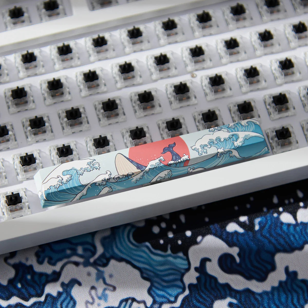 Coral Sea Keycap 4PCS Keycaps Cherry Profile Dye-Sub PBT keycaps Space Bar 6.25U ESC Enter Custom Keycap For Mechanical Keyboard