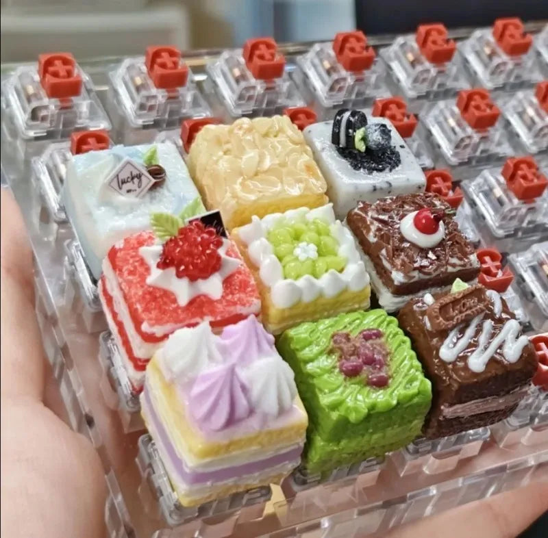 原创可爱蛋糕键帽卡哇伊粘土键盘帽定制手工游戏艺术键帽适用于机械键盘礼物 MX Switch