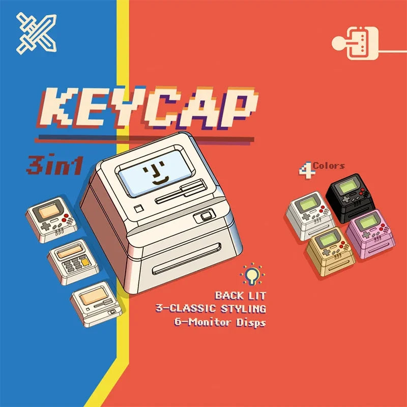 K-04 键盘键帽 3合1 适用于机械经典复古可爱透明键帽套装可爱按键个性键帽