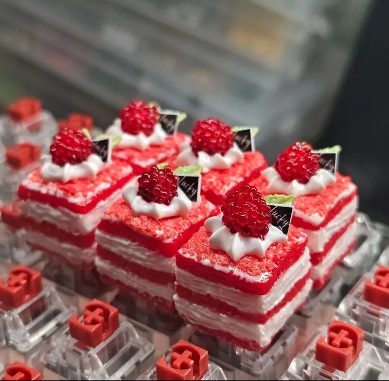 原创可爱蛋糕键帽卡哇伊粘土键盘帽定制手工游戏艺术键帽适用于机械键盘礼物 MX Switch