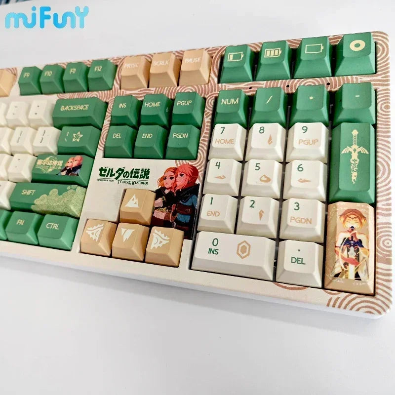 Kingdom Tears Keycaps Legend of Zeldas Key Caps PBT Custom Cherry Amilo IKBC Cute Keyboard Caps for Ganming Mechanical Keyboards