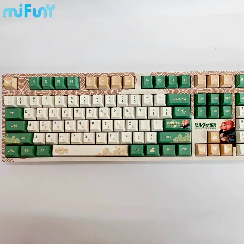 Kingdom Tears Keycaps Legend of Zeldas Key Caps PBT Custom Cherry Amilo IKBC Cute Keyboard Caps for Ganming Mechanical Keyboards