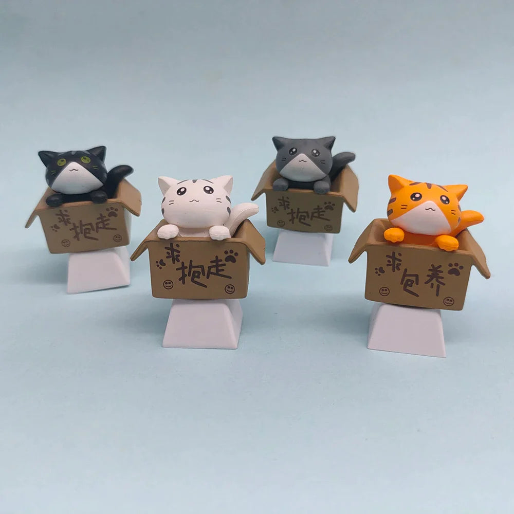 Customize Your Keyboard with Cute Cat Keycaps - PBT Axis Cherry MX Artisan Anime Pink Kawaii Accessories