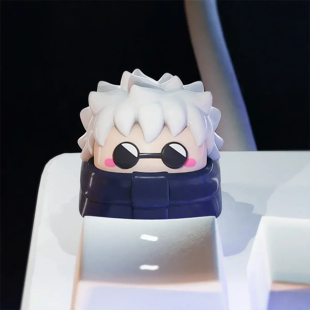 Mifuny Jujutsu Kaisen Keycaps Satoru Gojo Anime Keycap Custom Handmade Resin Cross Axis Key Caps for Mechanical Keyboard Crush80