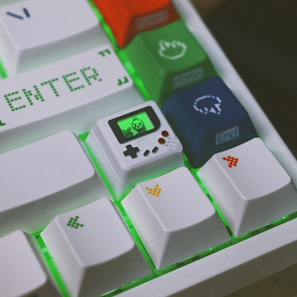 K-04 键盘键帽 3 合 1 替换机械键盘键帽 复古游戏机键帽 可爱透明键帽套装