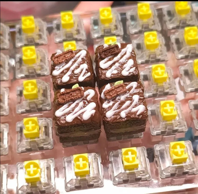 原创可爱蛋糕键帽卡哇伊粘土键盘帽定制手工游戏艺术键帽适用于机械键盘礼物 MX Switch