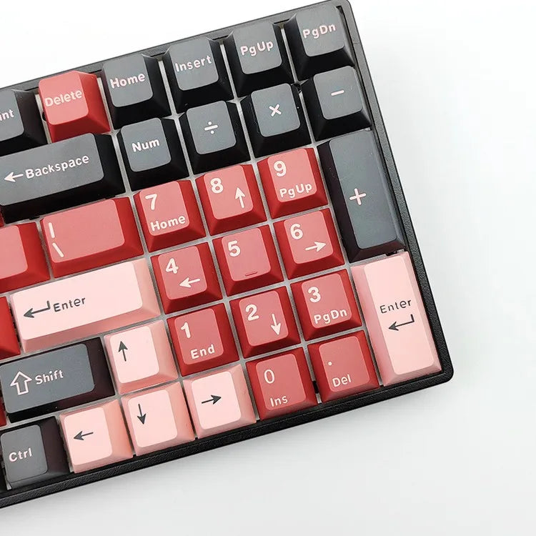 QC 恶毒检查 Tets 过时 PBT 双射键帽 124 键套装 GMK 键帽 ISO 布局适用于机械游戏键盘 MX 蓝色开关 Wooting 75